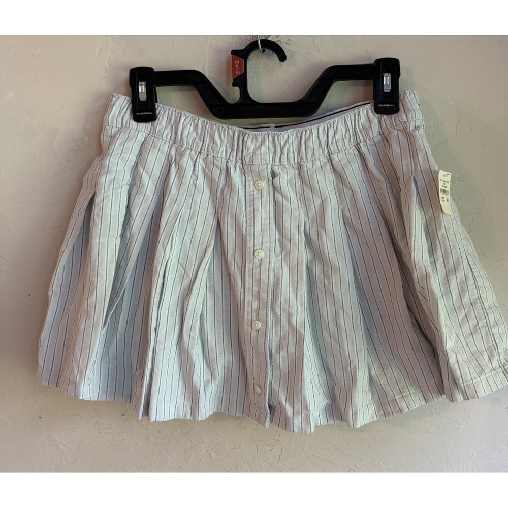 Aerie Oxford Mini Skirt Skort M NWT Striped Preppy Tennis Academia Pleated